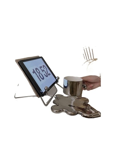 Muduan Tablet Standı 360 Kaldırma Döndürme Katlanır Taşınabilir Yükseltme Metal Stand Açık Gri Yok Vantuzlu 7vhs8v