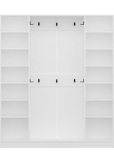 Minar Kale210 4 Kapaksız 2 Bölme Raf Portmanto Beyaz