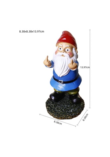 Reçine Bahçe Cüceleri, Dış Mekan Cüceleri, Çift Orta Parmaklar, 5,5 İnç 13,97 Cm , Veranda Dekorasyonları, Eve Taşınma Hediyesi Mavi