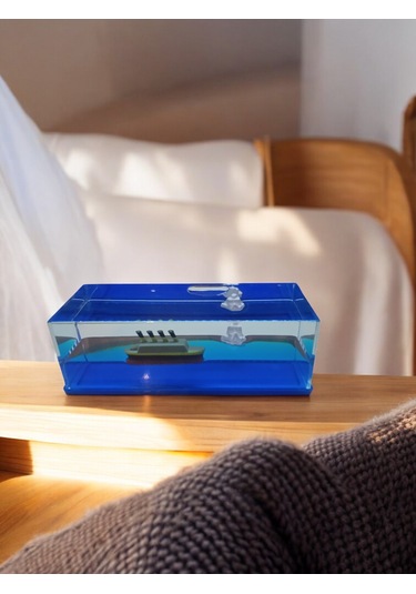 Titanik Figürlü Batmayan Akvaryum Şişe Şeklinde Batmayan Gemi