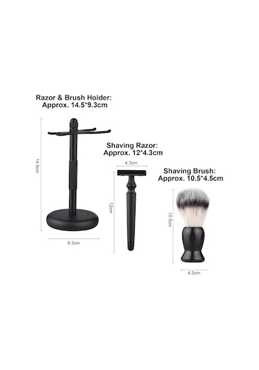 Gajeena Erkek Tıraş Seti - Paslanmaz Çelik Sakal Fırçası Ve Jilet Standı İle Şık Tasarım