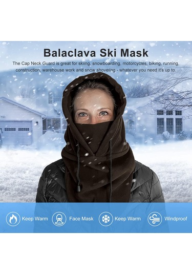 Erkek Kış Şapkası, Kahverengi Maske, Balaklava, Açık Hava Sporları Diğer