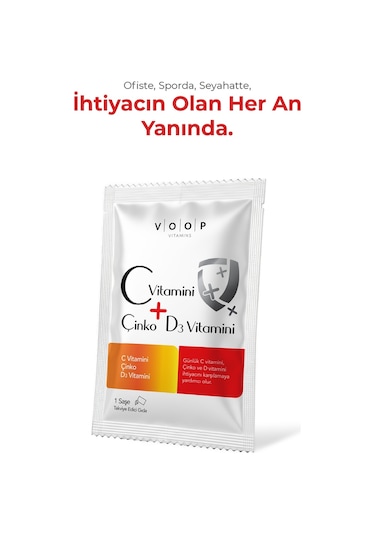 Voop C Vitamini D3 Vitamini ve Çinko 20 Saşe