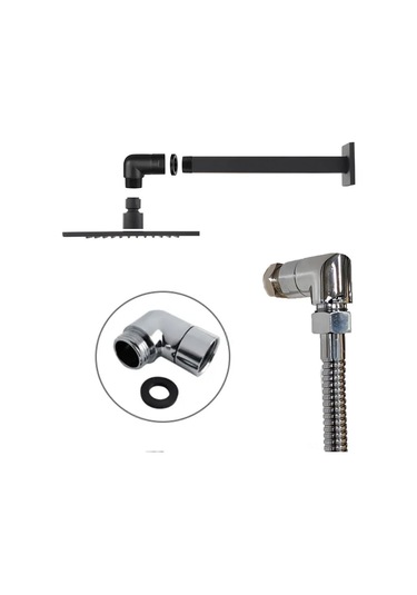 Kangvka Banyo Duşu Kolu Açısı Değiştirici 90 Derece Bakır Adaptörü - G 1/2" Bağlantı, 360 Döner, Basıncı/kanatmayı Engellemez, Araçsız Kurulum