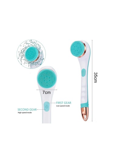 Youtek Usb Şarjlı Elektrikli Gövde Fırçası: 4 Farklı Uç, Uzun Kollü, Su Geçirmez, 2 Hızlı Dönüşlü, Ölü Deri Ve Yağ Temizleme Diğer