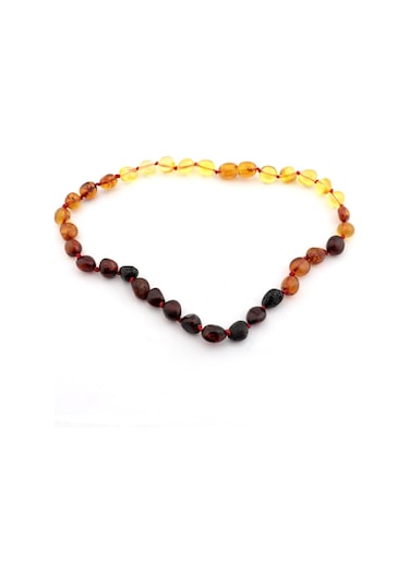 Saatcaddesi Pigado Gerçek Çok Renkli Damla Kehribar Bebek Diş Kolyesi