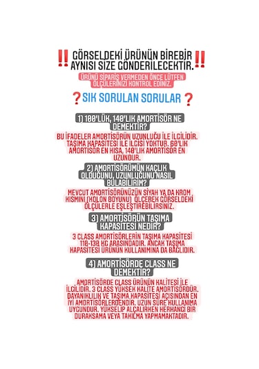 Turaofis Tura Ofis 140'Lık Siyah Amortisör Ofis Koltuğu Yedek Parçası