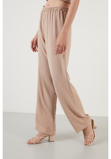 Lela Rahat Kalıp Kemerli Bol Paça Alt-Üst Yazlık Bayan Takım 6058038 Ekru