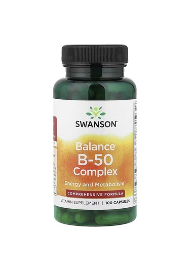 Swanson Balance B-50 Vitamin B Complex Energy And Metabolism 100 Caps