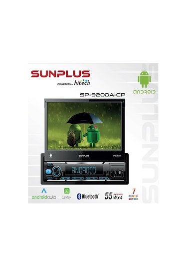 Sunplus Hıtech Sp-9200a-cp Androıd Indash Teyp 7 Inç 4x55 Watt Bluetooth Mirrorlink Kumanda