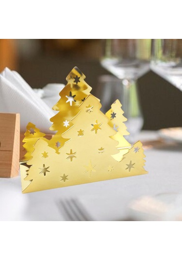 Homyl Mutfak Restoran Otel Için Yılbaşı Peçete Tutucu Altın