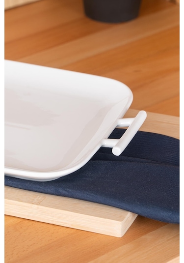 Acar Bianco Perla Dikdörtgen Kulplu Servis Tabak - 27.5 Cm