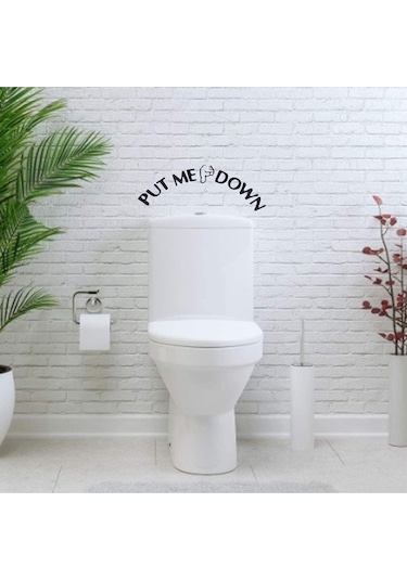 Put Me Down Klozet Kapağı Banyo Wc Sticker 20x8cm