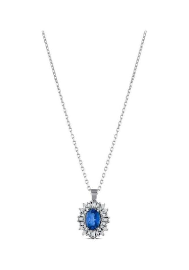 1.09 Karat Pırlanta Safir Kolye T13359