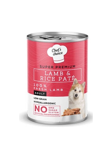 Chefs Choice Pate Lamb Rice Kuzulu Pirinçli Yetişkin Köpek Konservesi 400 Gr