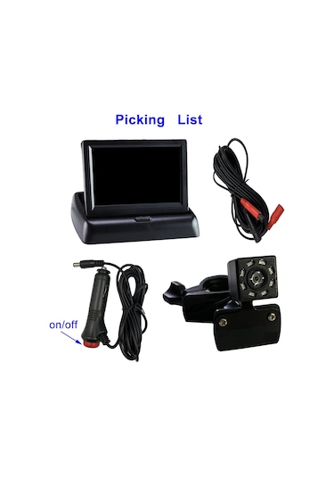 5.0 İnç Katlanabilir Bebek Araba Monitörü Bebek Hazinesi Geri Görüş Kamerası Katlanabilir Bebek Monitörü + Braket Kamera