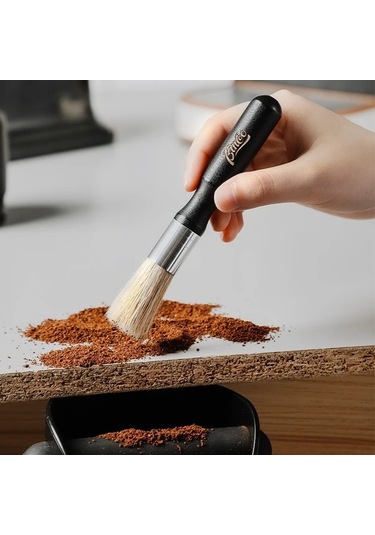 Globalbloom Siyah Ahşap Saplı Kahve Tozu Temizleme Fırçası Yoğun Kıllı Pratik Espresso Öğütücü Temizleyici