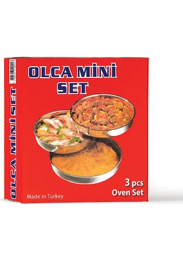Paslanmaz Çelik Fırın Tesisi 3lü Set Mini Gümüş