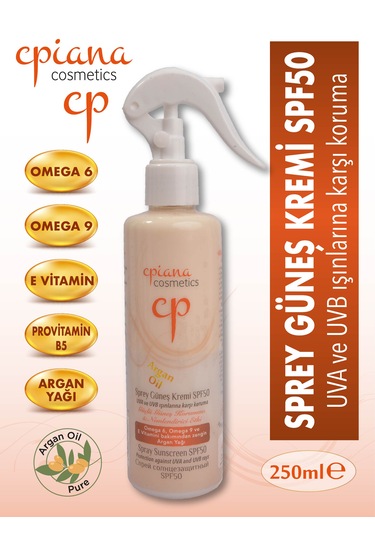 Güneş Koruyucu Krem Spf 50+ Argan Yağı 250ml