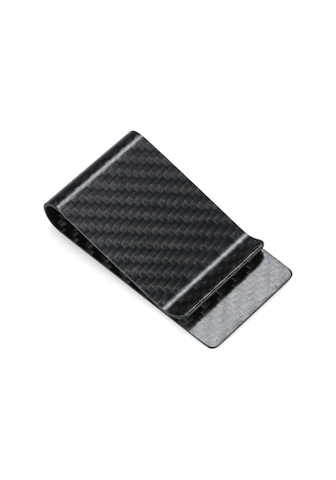 Siyah Karbon Fiber Cüzdan Para Klip Kredi Kartı Kartvizit Siyah Diğer