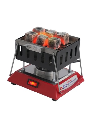 İksa Emaye Pratik Kullanım Elektrikli Nargile Köz Ocağı - Kırmızı