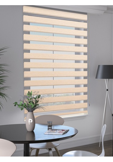 Br Perle Sahra Beji Renk Bambu Stor Zebra Perde Yüksek Kalite Alüminyum Kasa Sahra Beji