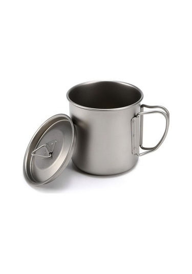 Pazly Ultralight Titanyum Pratik Katlanabilir Kamp Piknik Mug 750ml 400ml Gümüş Gümüş