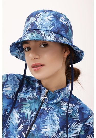 Desenli Bucket Şapka Rş-113 Tüy Lacivert03 Lacivert03