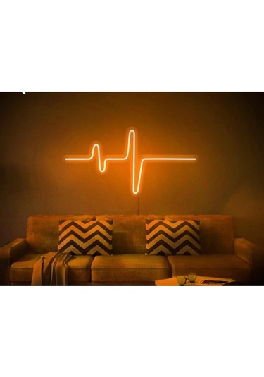 Twins Led Kalp Ritmi Neon Pleksi Tabela Turuncu Model:model:16293366