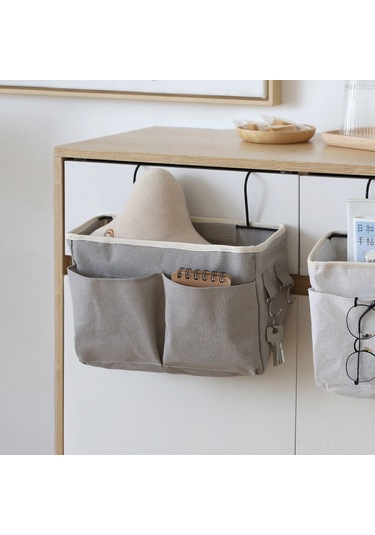 Symbee Üniversite Yeni Dormoda Kullanıma Uygun Kumaşlı Yatak Başlığı Depolama Çanta, Pratik Odalarınız İçin Konforlu Organize Edici Sepet - Gri Yükseltilmiş Versiyon Gri