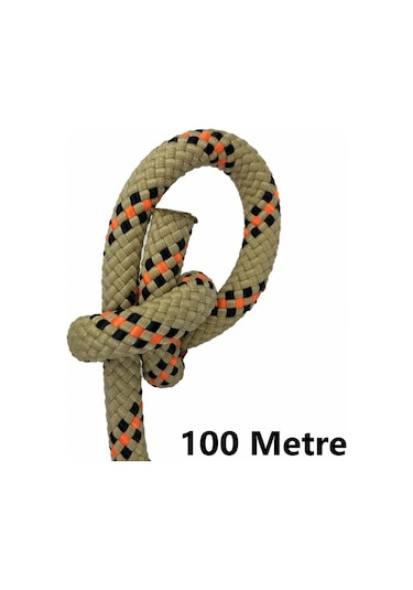Orca 11 Mm 100 Metre Polyamid Statik Halat Kurtarma, Dağcılık Ve Gemici İpi Bej
