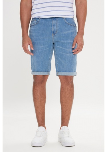 Ac&Co / Altınyıldız Classics Erkek Mavı Slim Fit Dar Kesim Pamuklu Esnek Denim Şort Ac&Co / Altınyıldız Classics Erkek Mavı Slim Fit Dar Kesim Pamuklu Esnek Denim Şort