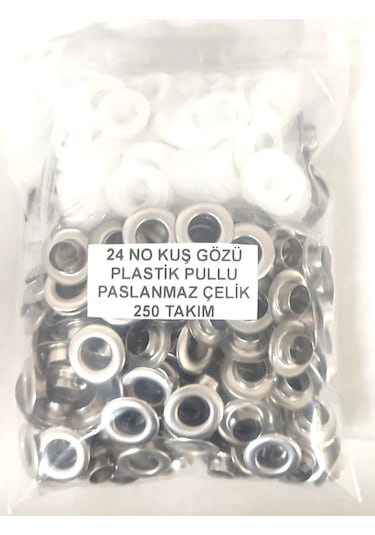 Kuş Gözü-24 No-paslanmaz Çelik-plastik Pullu-250 Takım