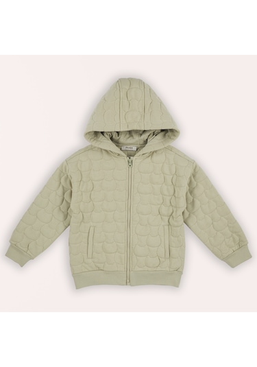Erkek Çocuk Kedi Kapitoneli Örme Mont Açık Haki 2421bk08034-4835 001