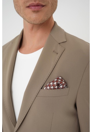 Comfort Fit Mono Yaka Torba Cep Casual Bej Ceket C 707 Bej