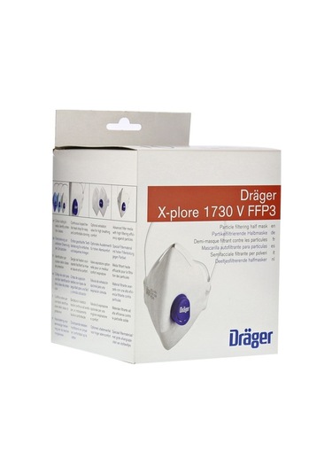 Drager 10Adet 1730V Ffp3 Maske N99 En Yüksek Koruyucu Model