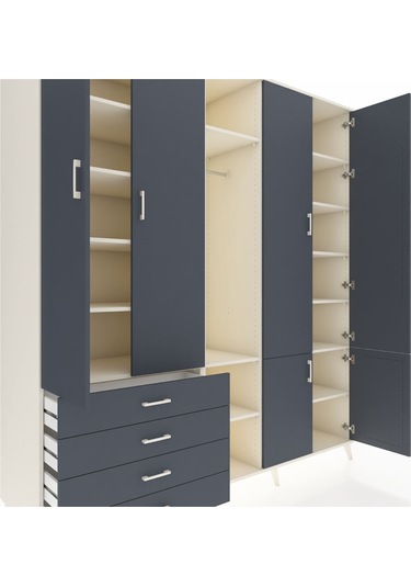 Kronos Dolap 14 Raflı 4 Çekmeceli Tek Askılı 220x59x243 Aytaşı-antrasit/antrasit Antrasıt/antrasıt Kronos Dolap 14 Raflı 4 Çekmeceli Tek Askılı 220x59x243 Aytaşı-antrasit/antrasit Antrasıt/antrasıt