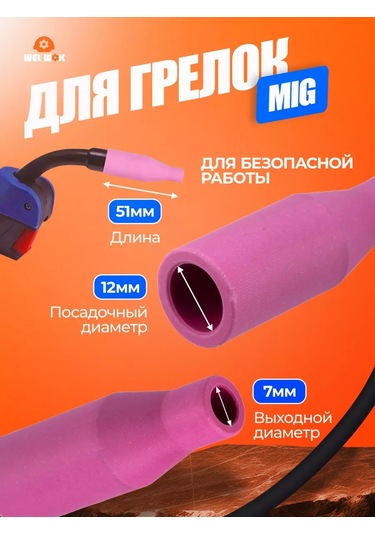 Wel Wok Mıg Yarı Otomatik Kaynak Makineleri İçin Meme 5 Adet Seramik 167518708