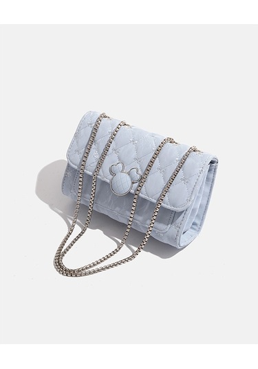 Charhp&kejnt Elmas Zincir Çanta Çok Yönlü Küçük Kare Çanta Şık Omuz Askılı Çanta Mavi