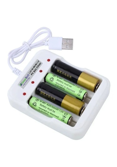 Greentech Pil Şarj Cihazı (Dört Yuvalı) - 1.2V Ni-Mh / Ni-Cd AA / AAA / GT-BC04