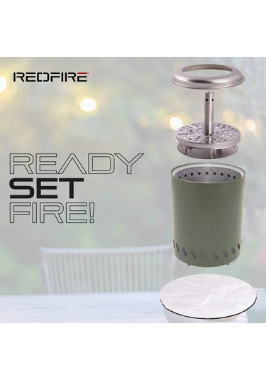 Redfire Volcano Dumansız Masaüstü Ateş Çukuru Green - Medium Portatif Şömine Balkon & Teras Sobası