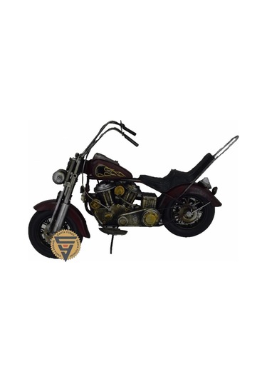 Dekoratif Nostaljik Metal Vintage Chopper Rustik Mootosiklet Kahve