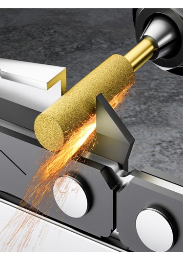 Maiyame 6 Adet Titanyum Kaplı Gritli Uçlar - Benzinli Ve Motorlu Testere Zincirlerini Taşlamak İçin 4mm, 4.8mm, 5mm Boyutları