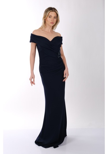 Abiye Elbise Dori 00kb7010 Lacivert