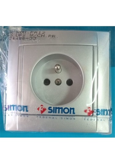 Simon 34 Renkli Ups Topraksız Priz Çerçeveli