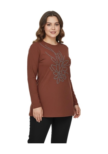 Nazal Kadın Önü Nakışlı Bluz Bgl-st05091 Taba