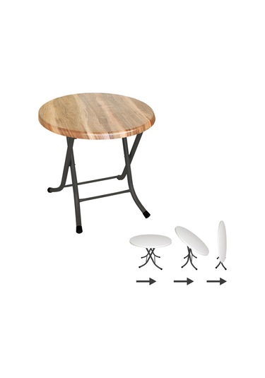 Beymobilya Klasik Katlanır Werzalit Yuvarlak Tabla Masa Q70 (520892271)