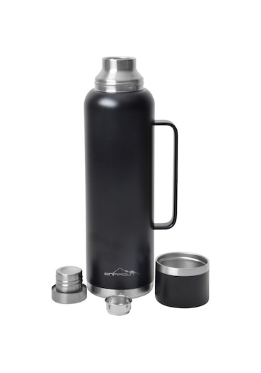 Nurgaz Campout Çift Katmanlı Termos 1500 ML Siyah