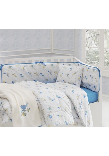 Menderes Home Lanotte Ranforce Bebe Nevresim Takımı Lola Mavi