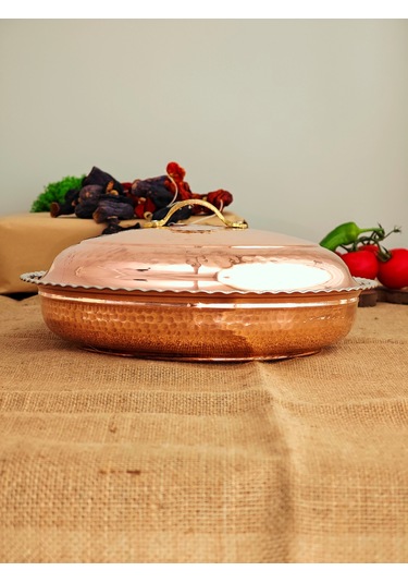Bakır Karnıyarık Tencere 30 Cm